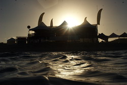 image: the O'neill Sebastian Inlet Pro contest site from the water