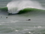 image: big clean wave, outside Pensacola Pier